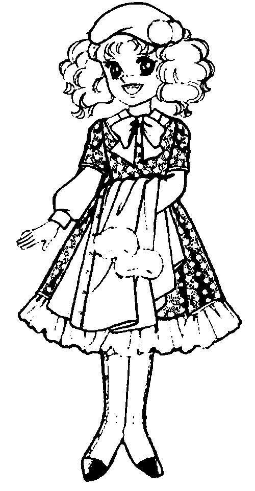 coloriage candy en tenue de voyage